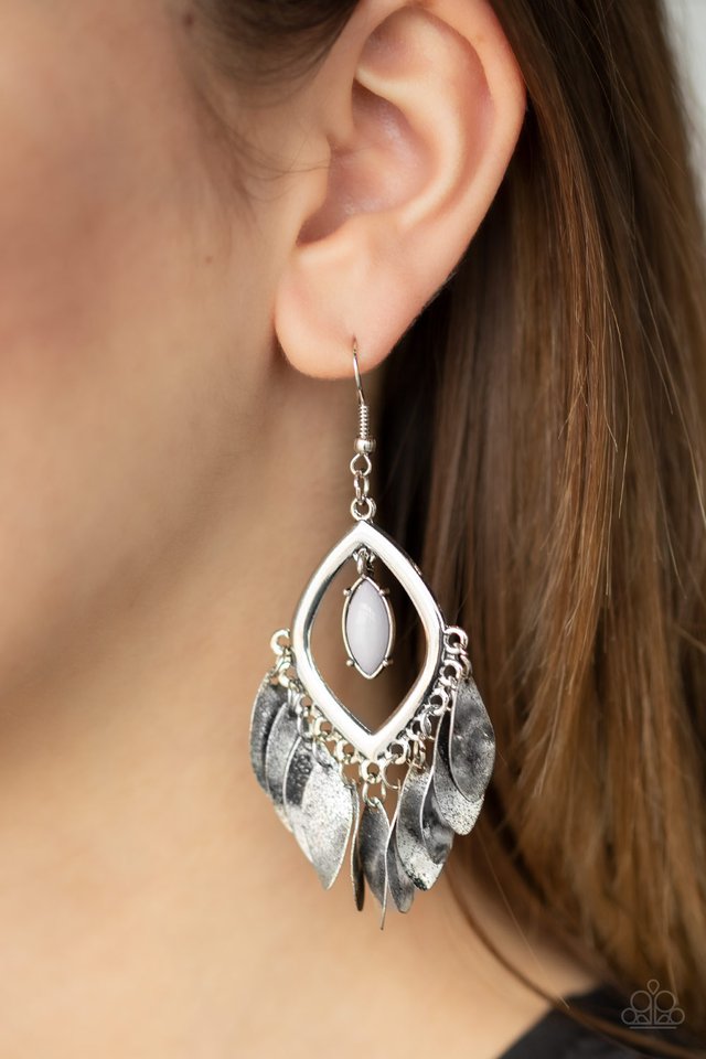 Sunset Soul - Silver - Paparazzi Earring Image