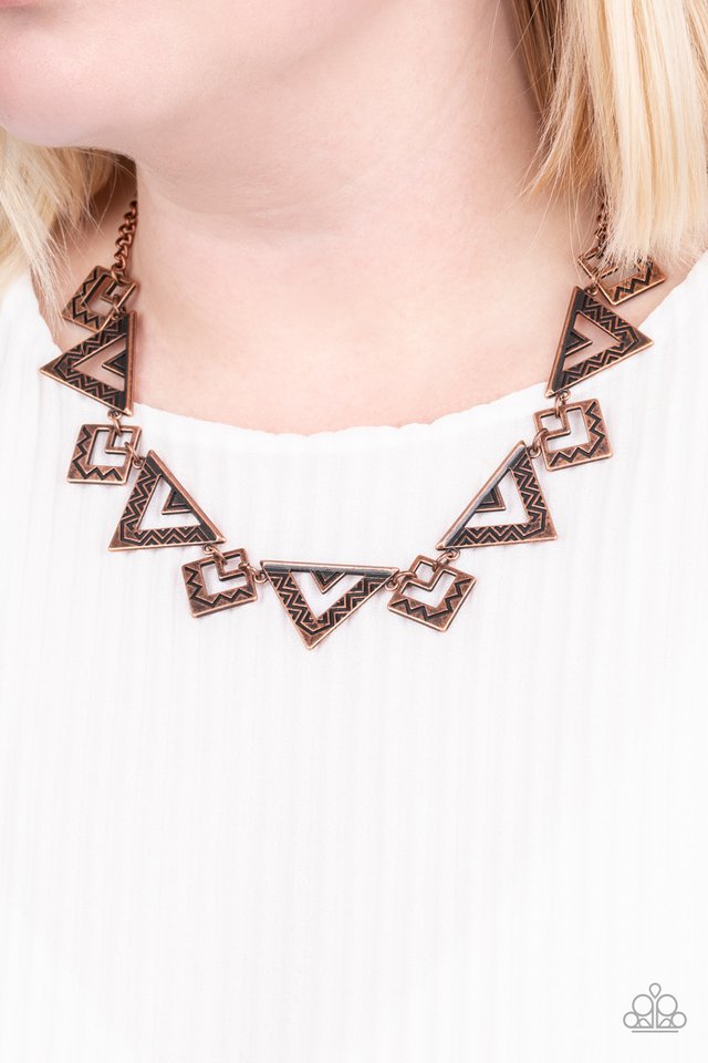 Giza Goals - Copper - Paparazzi Necklace Image