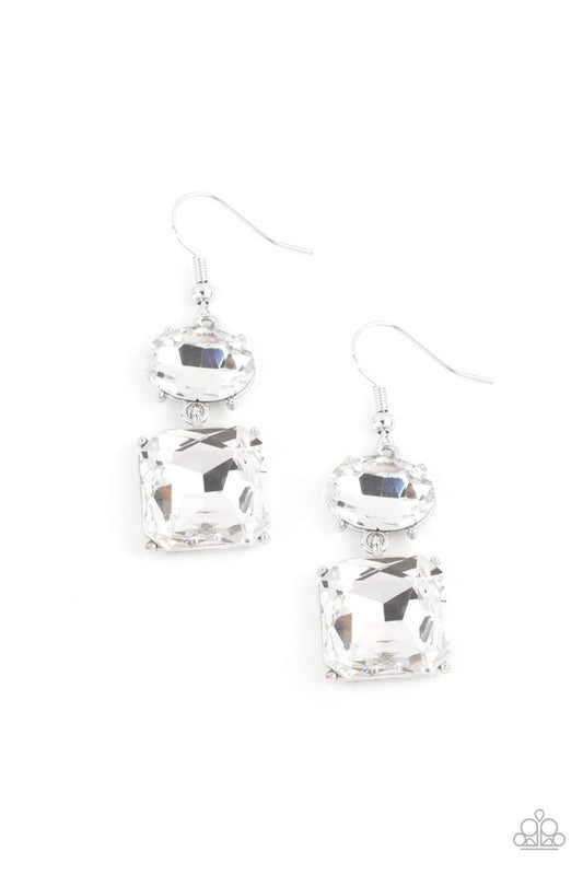 All ICE On Me - White - Paparazzi Earring Image