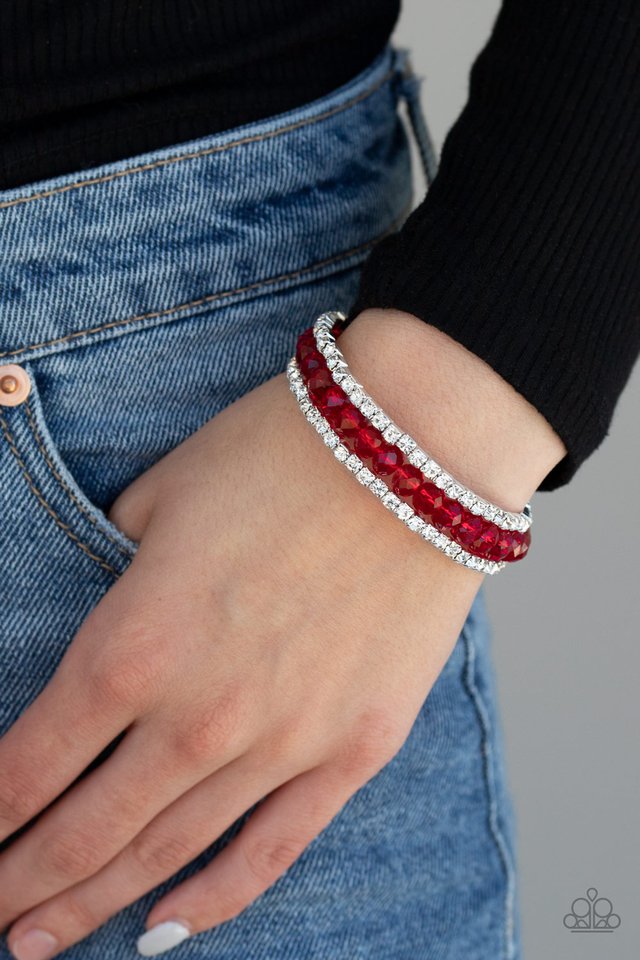 Glam-ified Fashion - Red - Paparazzi Bracelet Image