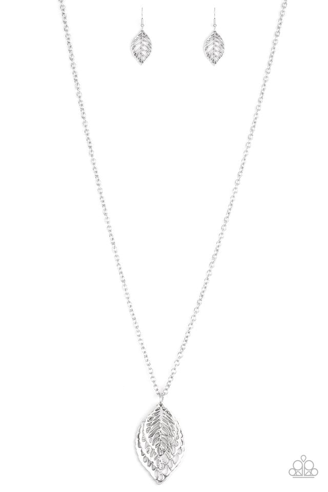 Just Be-LEAF - Silver - Paparazzi Necklace Image