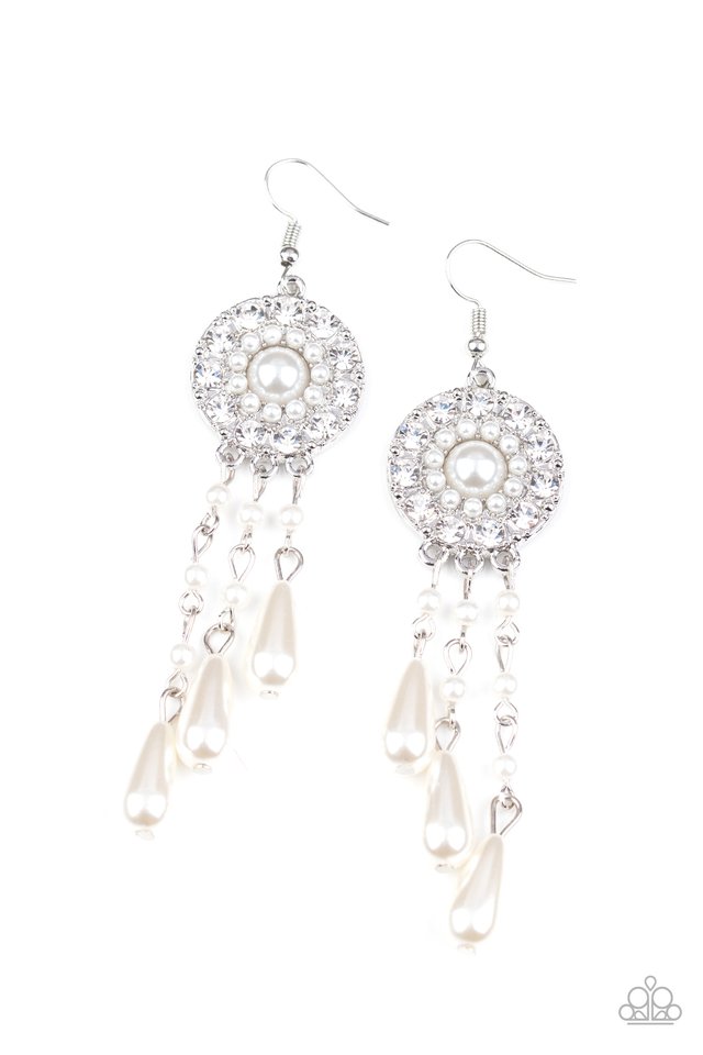 Dreams Can Come True - White - Paparazzi Earring Image