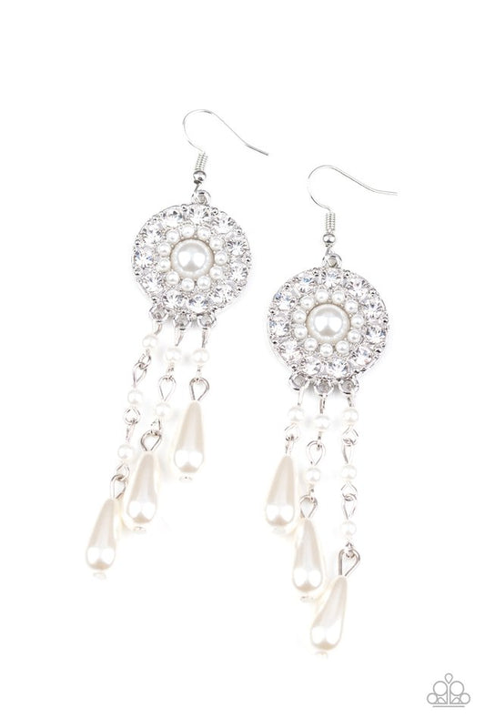 Dreams Can Come True - White - Paparazzi Earring Image