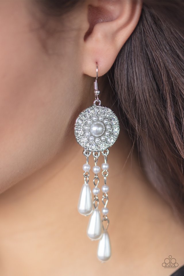 Dreams Can Come True - White - Paparazzi Earring Image