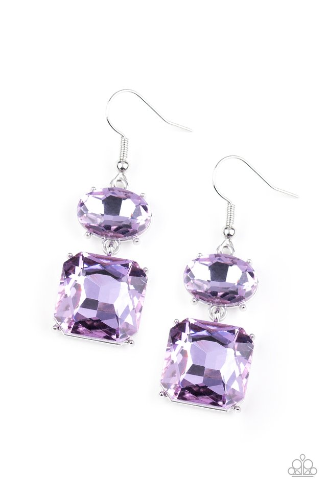 All ICE On Me - Purple - Paparazzi Earring Image