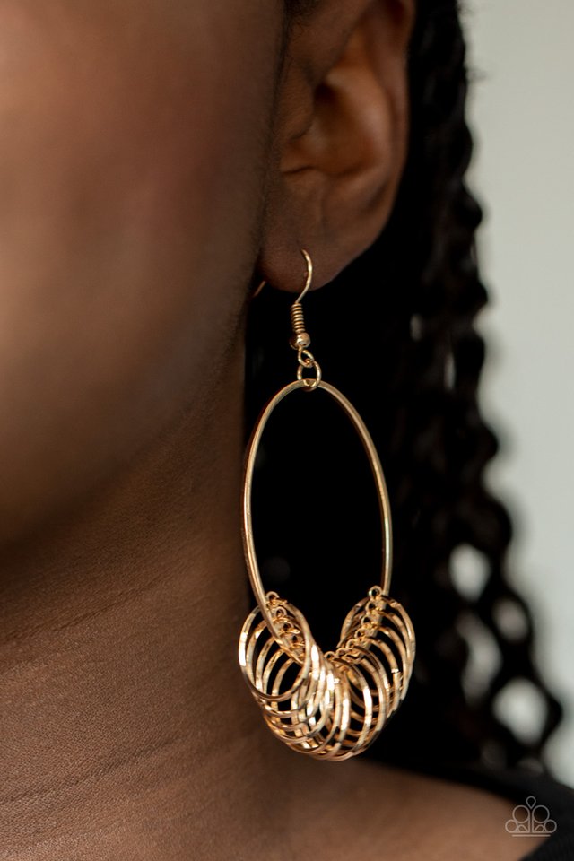Halo Effect - Gold - Paparazzi Earring Image