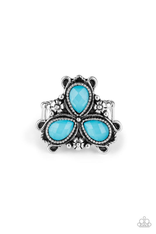 Ambrosial Garden - Blue - Paparazzi Ring Image