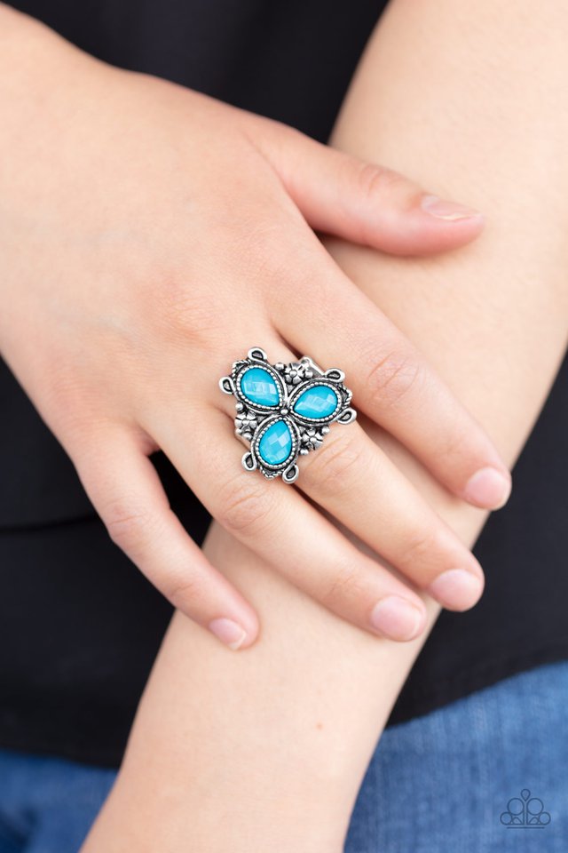 Ambrosial Garden - Blue - Paparazzi Ring Image
