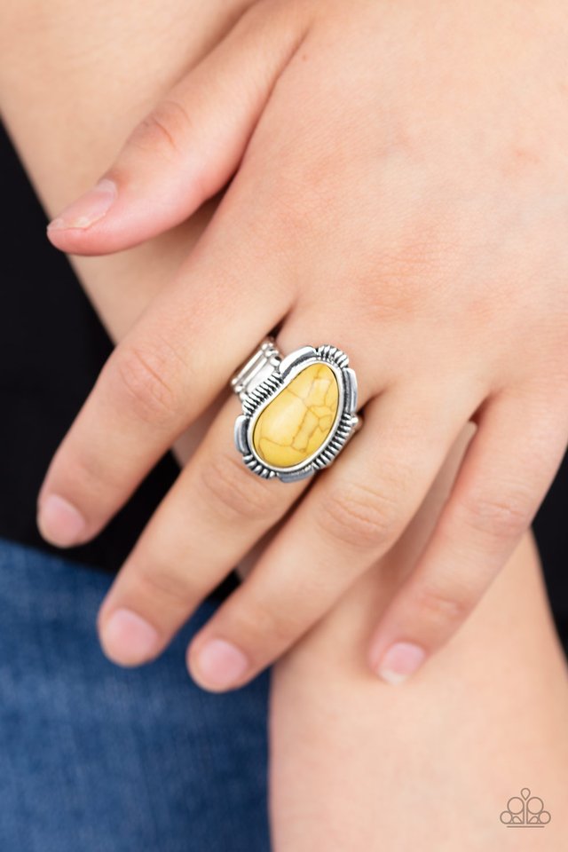 Mineral Mood - Yellow - Paparazzi Ring Image