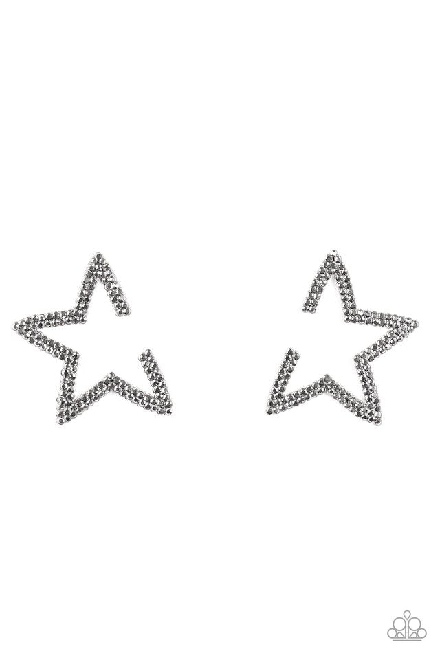Star Player - Silver - Paparazzi Earring Image