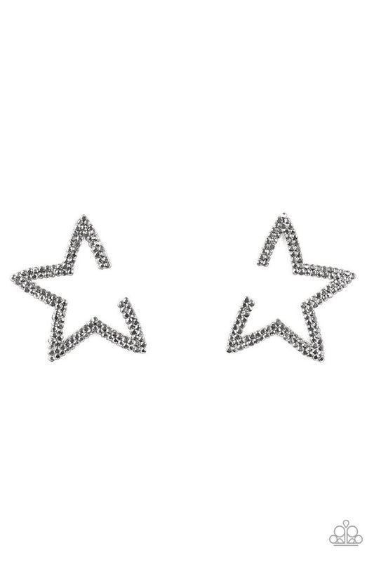 Star Player - Silver - Paparazzi Earring Image