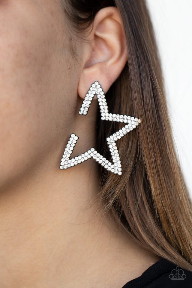 Star Player - Black - Paparazzi Earring Image
