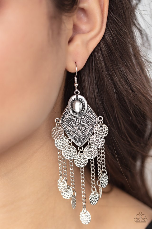 Garden Explorer - Silver - Paparazzi Earring Image