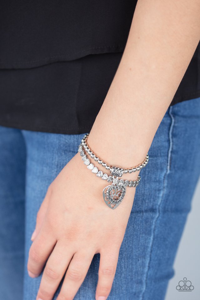Think With Your Heart - Silver - Paparazzi Bracelet Image