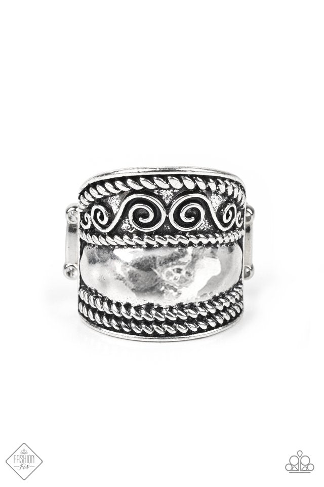 Texture Tantrum - Silver - Paparazzi Ring Image