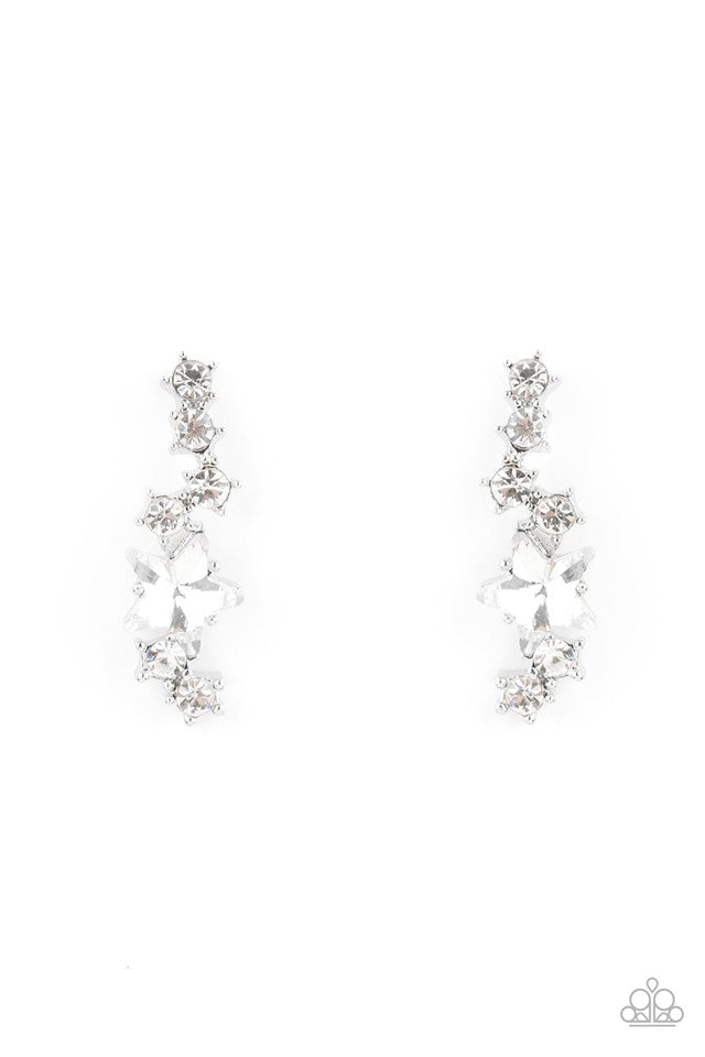 Paparazzi Earring ~ Cosmic Combustion - White