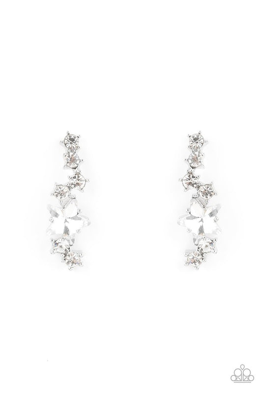 Paparazzi Earring ~ Cosmic Combustion - White