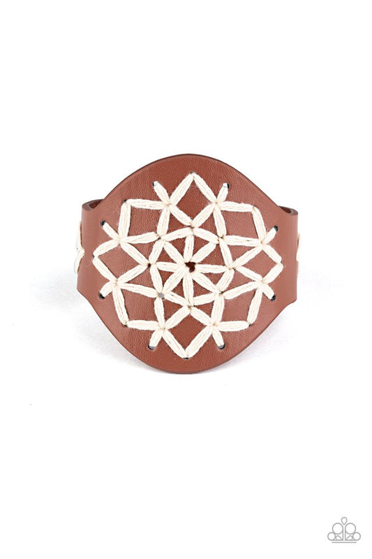 A Cross-Stitch In Time - Brown - Paparazzi Bracelet Image