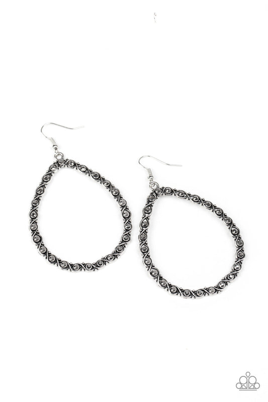 Paparazzi Earring ~ Galaxy Gardens - Silver