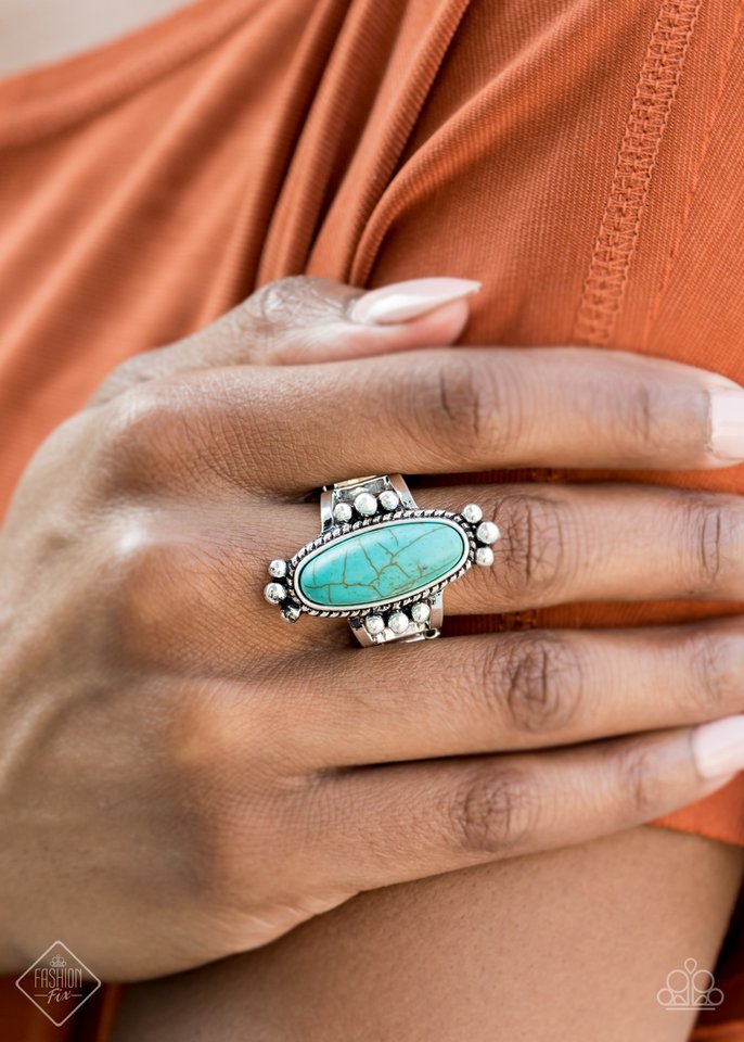Pioneer Paradise - Blue - Paparazzi Ring Image