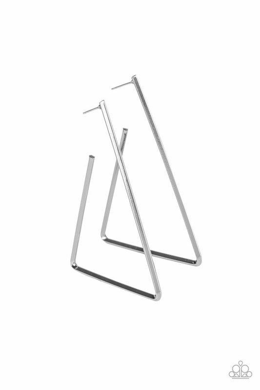 Go Ahead and TRI - Silver - Paparazzi Earring Image