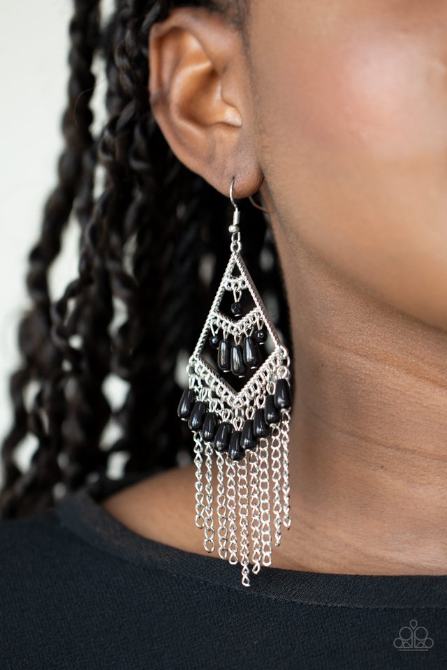 Trending Transcendence - Black - Paparazzi Earring Image
