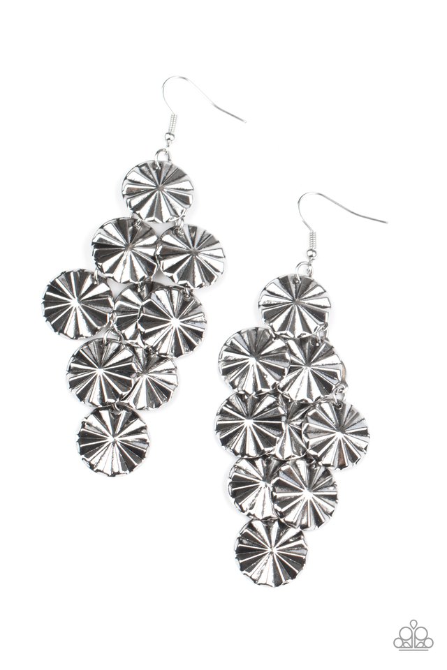 Star Spangled Shine - Silver - Paparazzi Earring Image
