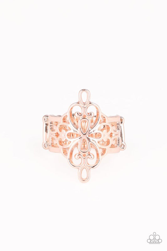 Walk The VINE - Rose Gold - Paparazzi Ring Image