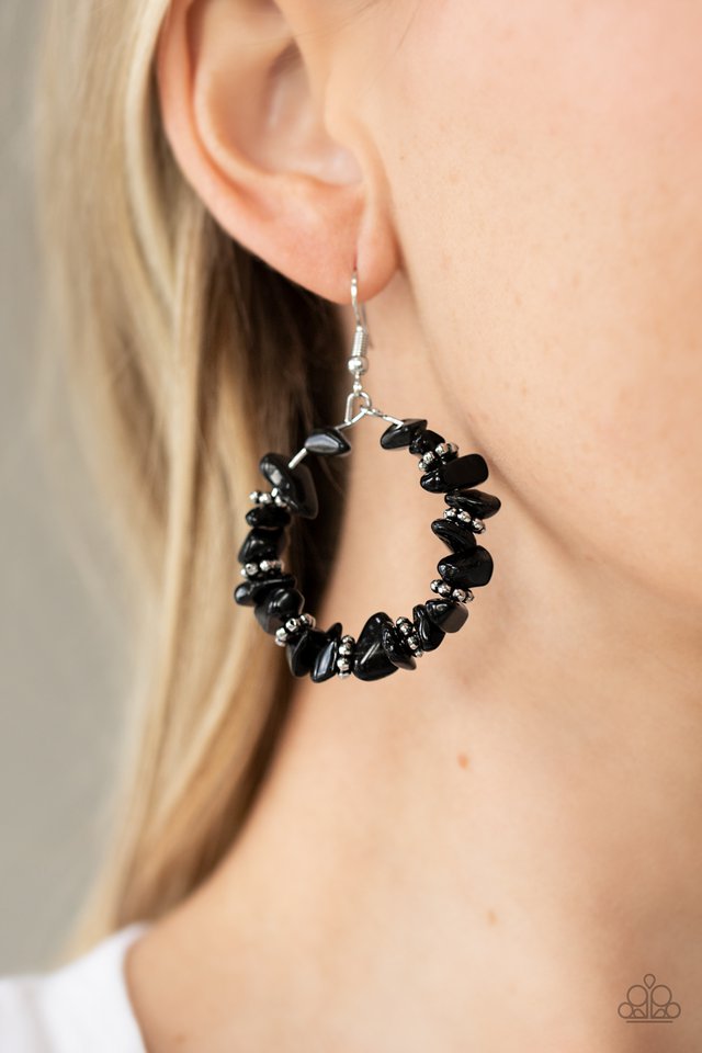 Going for Grounded - Black - Paparazzi Earring Image