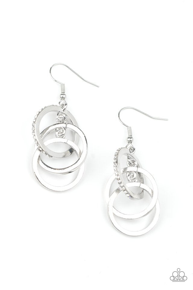 Fiercely Fashionable - White - Paparazzi Earring Image