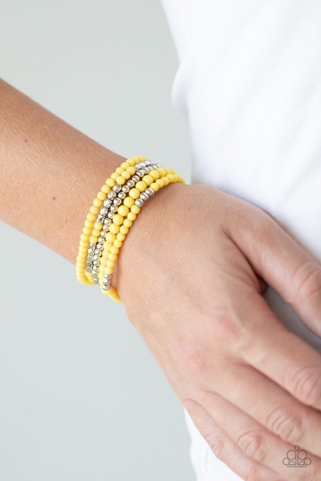 Stacked Showcase - Yellow - Paparazzi Bracelet Image