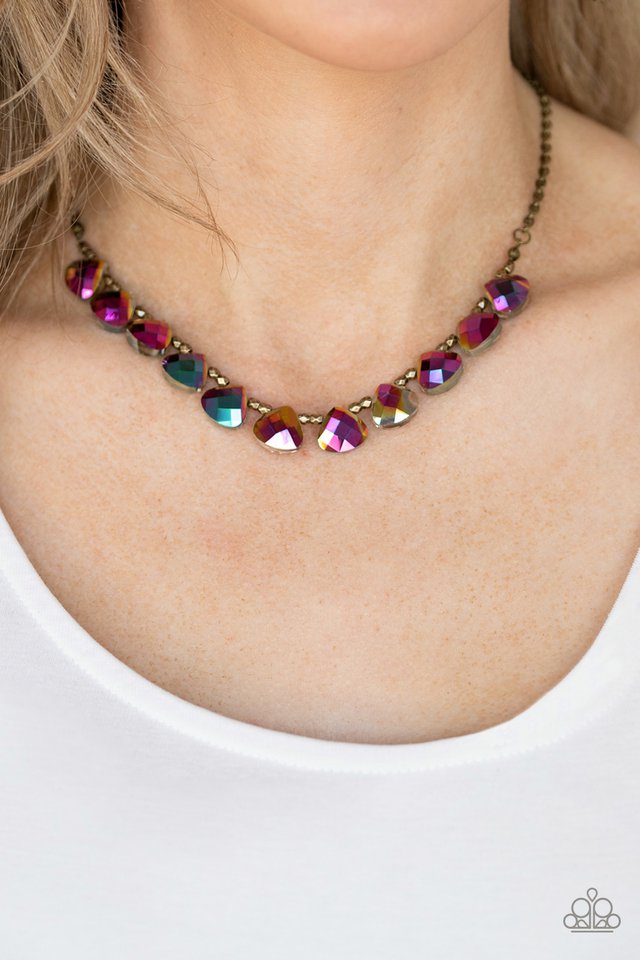 Catch a Fallen Star - Brass - Paparazzi Necklace Image