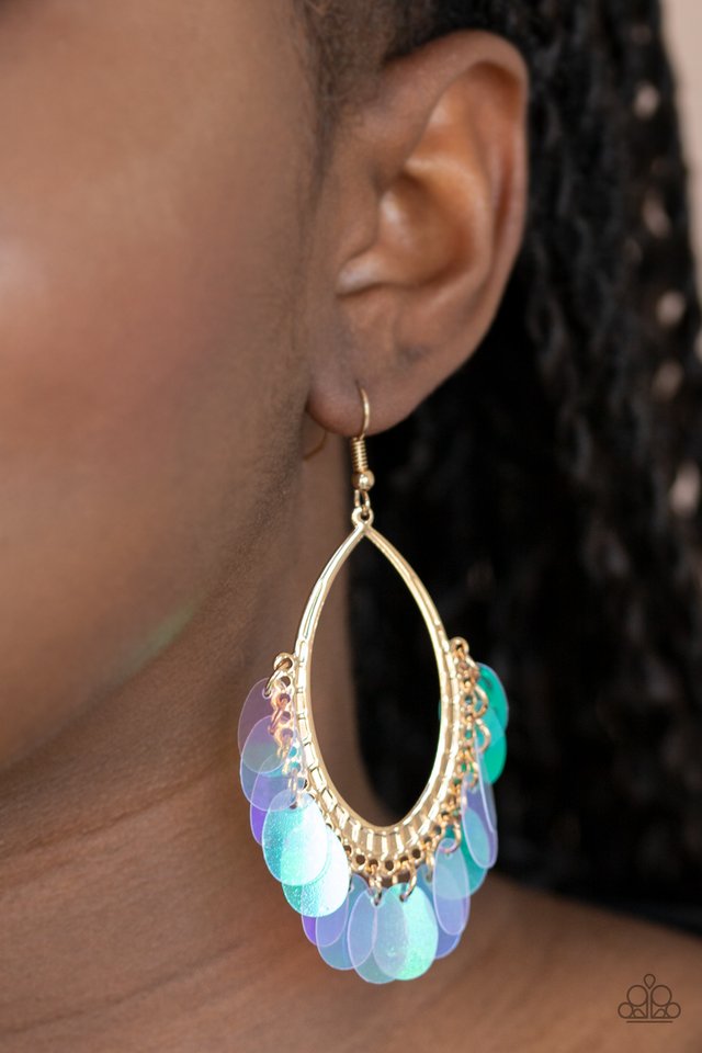 Mermaid Magic - Gold - Paparazzi Earring Image