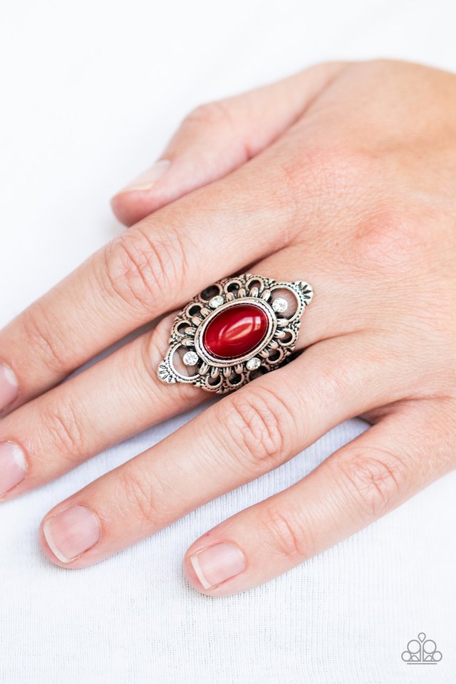 Elegantly Enchanted - Red - Paparazzi Ring Image