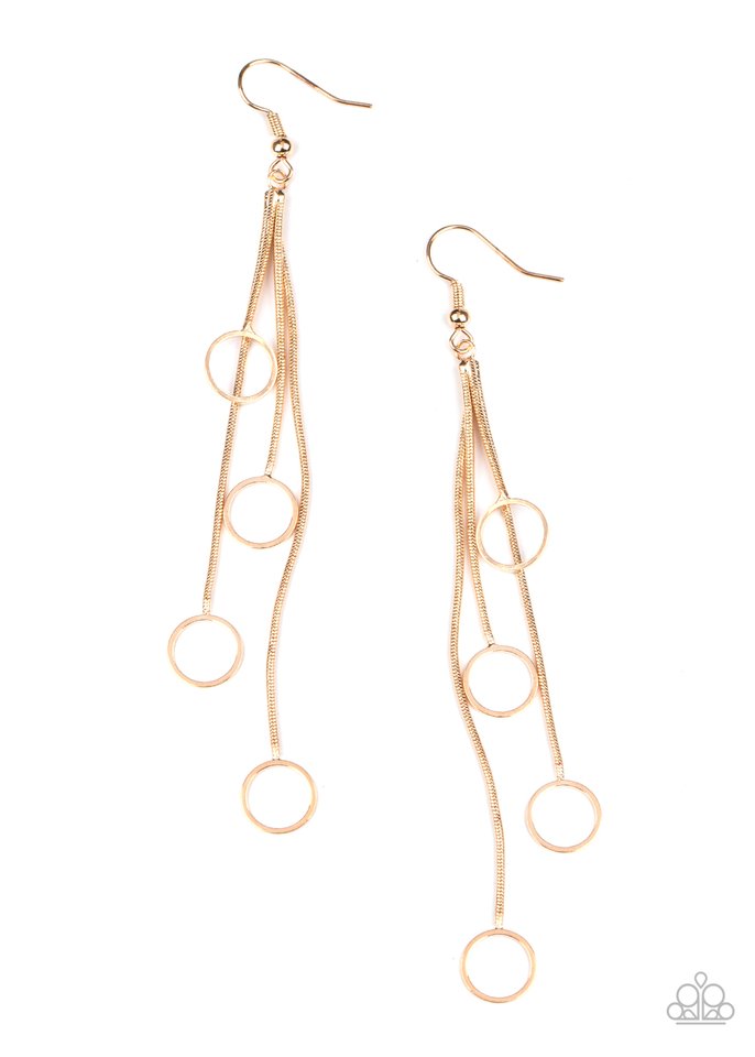 Full Swing Shimmer - Gold - Paparazzi Earring Image