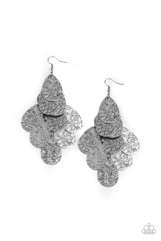 Hibiscus Harmony - Silver - Paparazzi Earring Image