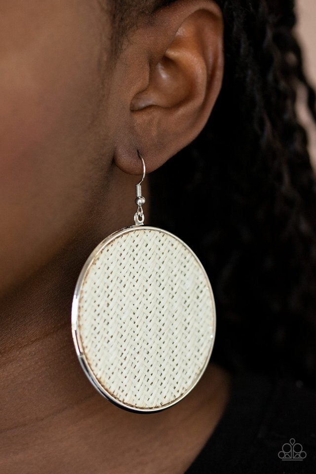 Wonderfully Woven - White - Paparazzi Earring Image