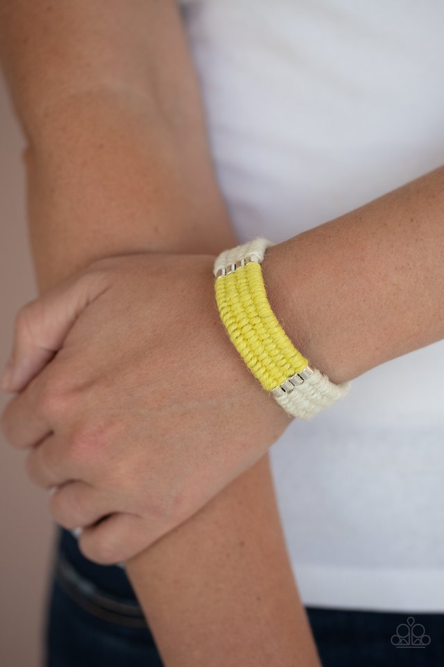 Hot Cross BUNGEE - Yellow - Paparazzi Bracelet Image