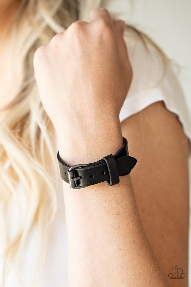 Tougher Than Leather - Black - Paparazzi Bracelet Image