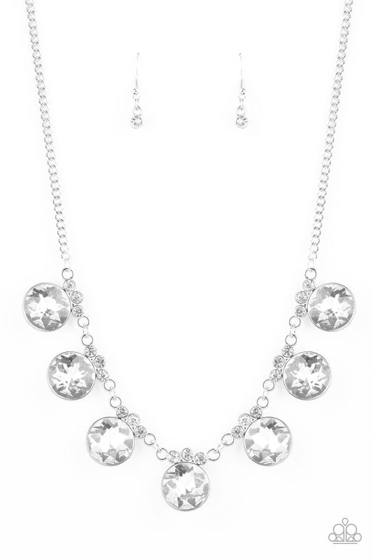 Paparazzi Necklace ~ GLOW-Getter Glamour - White