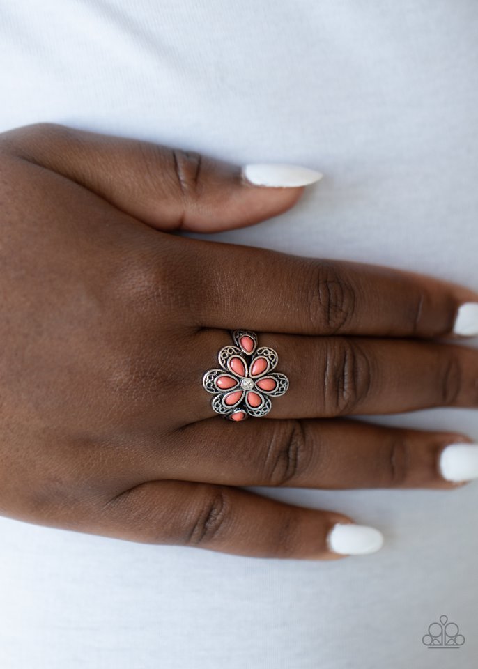 Fruity Florals - Orange - Paparazzi Ring Image