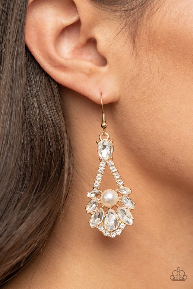Prismatic Presence - Gold - Paparazzi Earring Image