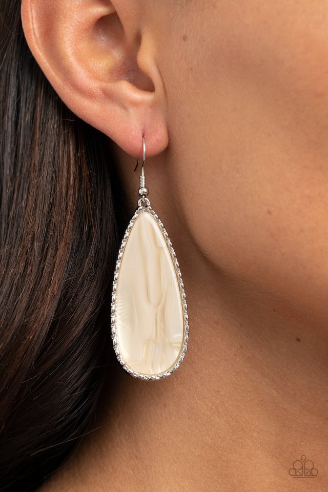 Ethereal Eloquence - White - Paparazzi Earring Image