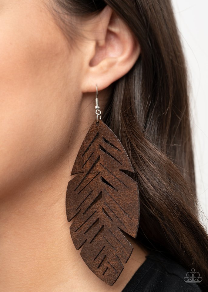 I Want To Fly - Brown - Paparazzi Earring Image