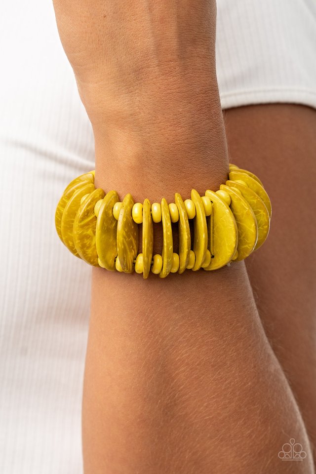 Tropical Tiki Bar - Yellow - Paparazzi Bracelet Image