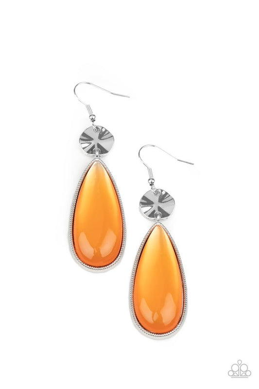 Jaw-Dropping Drama - Orange - Paparazzi Earring Image