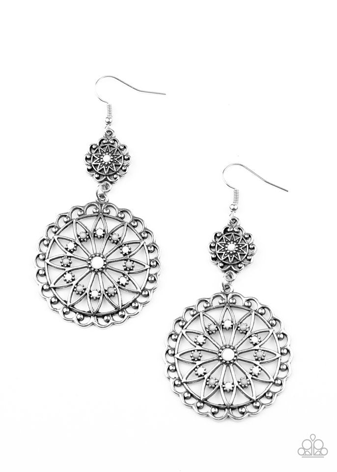 Beaded Brilliance - White - Paparazzi Earring Image