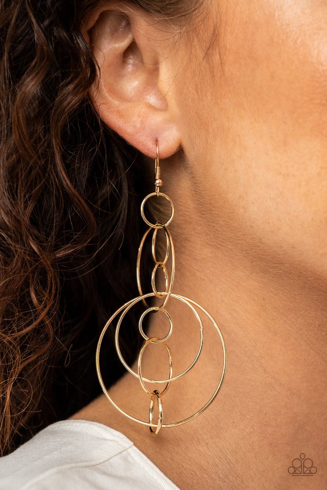 Running Circles Around You - Gold - Paparazzi Earring Image