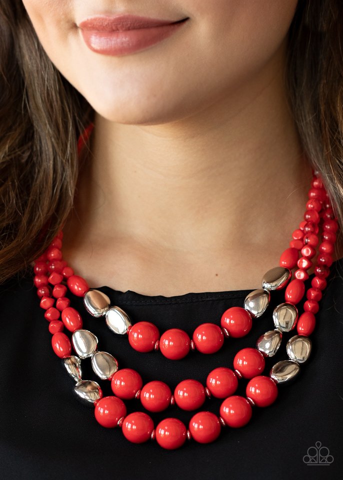 Flamingo Flamboyance - Red - Paparazzi Necklace Image