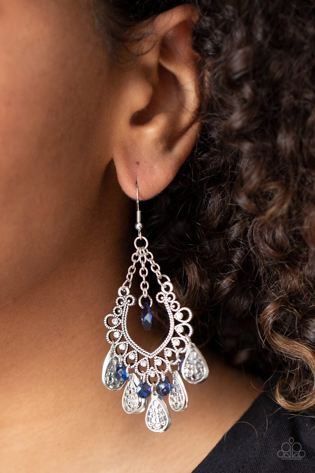 Musical Gardens - Blue - Paparazzi Earring Image